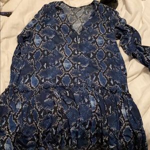Zara snakeskin button down dress